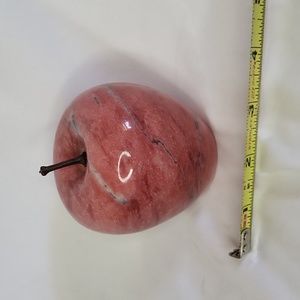 Vermont Marble Exhibit Apple Vintage Paper weight pink stone Good condition